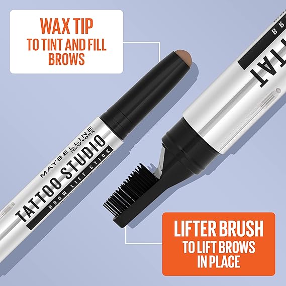 Maybelline TattooStudio Brow Lift Stick Makeup with Tinted Wax Conditioning Complex, اللون أشقر