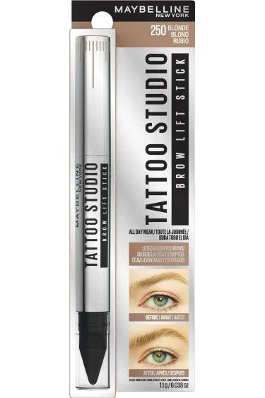 Maybelline TattooStudio Brow Lift Stick Makeup with Tinted Wax Conditioning Complex, اللون أشقر