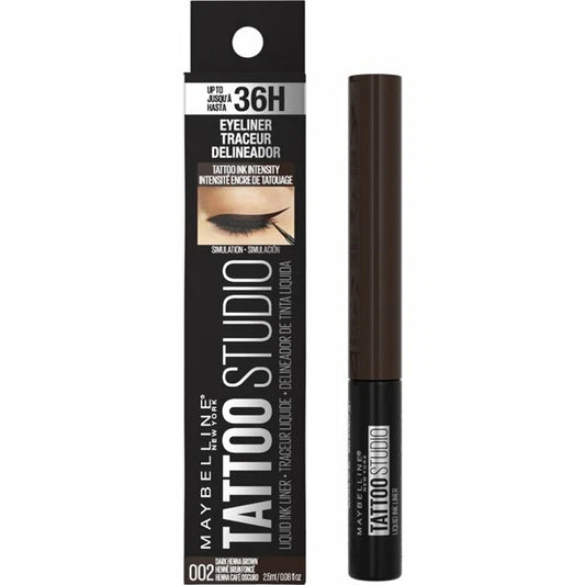 Maybelline Tattoo Studio Liquid Ink 36Hr Eyeliner, 002 Dark Henna Brown